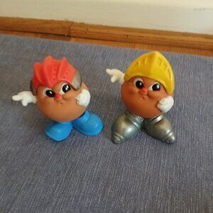Vintage 1986 - 1987 Hasbro Potato Head Spud Kids 3 in. Figures: Knight  x 2